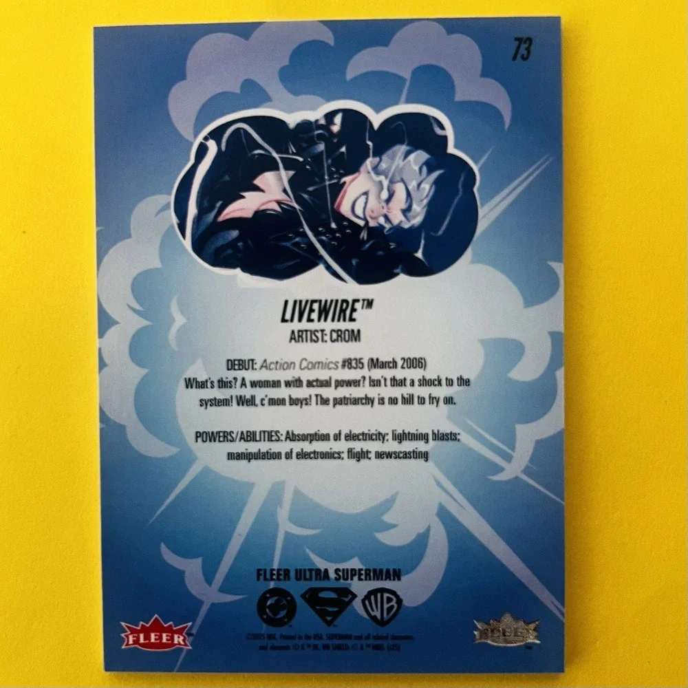 2025 Fleer Ultra Superman #73 Livewire Base Card‎ DC Comics